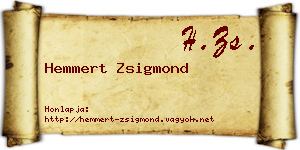 Hemmert Zsigmond névjegykártya