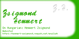 zsigmond hemmert business card